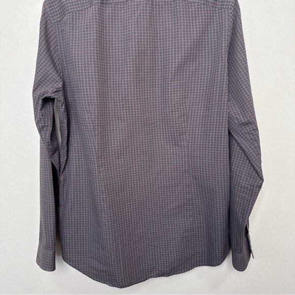 Michael Kors Mens Medium Slim Fit Patterned Printed Button Shirt - Picture 13 of 14